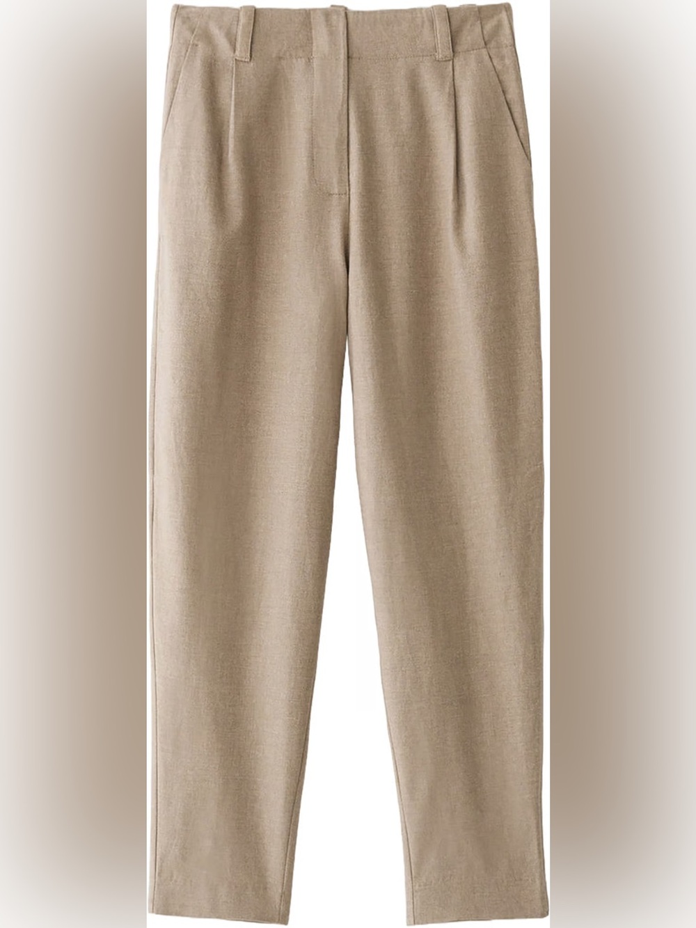 Frank & Oak Amelia Straight-Leg Linen Blend Pants in Taupe Beige - 10 - NWT